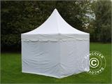 Gazebo pieghevole FleXtents PRO Peak Pagoda 4x4m Bianco, incluso 4 pareti laterali