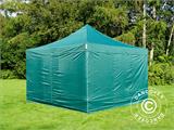 Prekybinė palapinė FleXtents PRO 4x4m Žalia, įsk. 4 šonines sienas