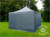 Faltzelt FleXtents Xtreme 50 4x4m Grau, mit 4 Seitenwänden