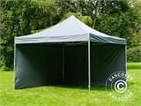 Faltzelt FleXtents Xtreme 50 4x4m Grau, mit 4 Seitenwänden