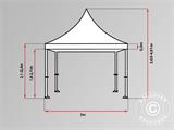 Vouwtent/Easy up tent FleXtents PRO Peak Pagoda 3x3m Zwart