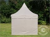 Tente pliante FleXtents PRO Peak Pagoda 3x3m Latte, Incl. 4 parois latérales