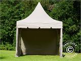 Carpa plegable FleXtents PRO Peak Pagoda 3x3m Latte, Incl. 4 lados