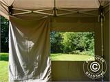 Gazebo pieghevole FleXtents PRO Peak Pagoda 3x3m Latte, incluso 4 pareti laterali