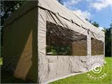 Faltzelt FleXtents PRO Peak Pagoda 3x6m Latte, mit 6 Seitenwänden