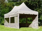 Faltzelt FleXtents PRO Peak Pagoda 3x6m Latte, mit 6 Seitenwänden