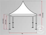 Prekybinė palapinė FleXtents PRO Peak Pagoda 4x6m Balta Prekybinė palapinė FleXtents PRO Peak Pagoda 4x6m Balta