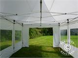 Gazebo pieghevole FleXtents PRO Peak Pagoda 4x6m Bianco, incluso 8 pareti laterali