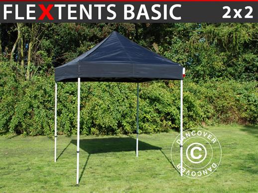 Tente pliante FleXtents Basic,  2x2m Noir