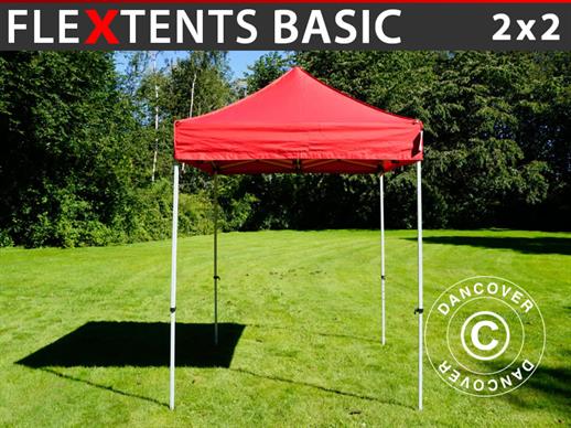 Tente pliante FleXtents Basic, 2x2m Rouge