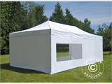 Faltzelt FleXtents PRO 4x8m Weiß, mit 6 Seitenwänden