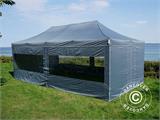 Tenda Dobrável FleXtents PRO 4x8m Cinza, incl. 6 paredes laterais