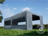 Faltzelt FleXtents PRO 4x8m Grau, mit 6 Seitenwänden