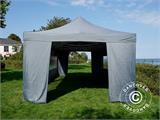 Tente pliante FleXtents Xtreme 50 4x8m Gris, avec 6 cotés