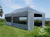 Faltzelt FleXtents Xtreme 50 4x8m Grau, mit 6 Seitenwänden