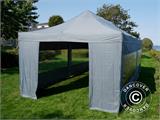 Tente pliante FleXtents Xtreme 50 4x8m Gris, avec 6 cotés