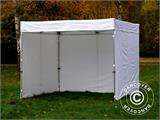 Pop up gazebo FleXtents® Xtreme 50 Exhibition w/sidewalls, 3x3 m, White, Flame Retardant