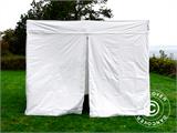 Pop up gazebo FleXtents® Xtreme 50 Exhibition w/sidewalls, 3x3 m, White, Flame Retardant