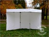 Pop up gazebo FleXtents® Xtreme 50 Exhibition w/sidewalls, 3x3 m, White, Flame Retardant