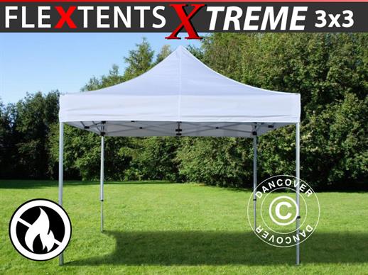 Vouwtent/Easy up tent FleXtents Xtreme 50 3x3m Wit, Vlamvertragende