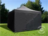 Vouwtent/Easy up tent FleXtents PRO 4x4m Zwart, Vlamvertragende, inkl. 4 zijwanden