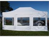 Vouwtent/Easy up tent FleXtents PRO 4x6m Wit, Vlamvertragende, inkl. 8 Zijwanden