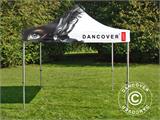 Pop up gazebo FleXtents PRO with full digital print, 3x4.5 m