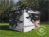 Carpa plegable  FleXtents PRO con impresión digital completa, 2x2m, incluye 4 muros laterales