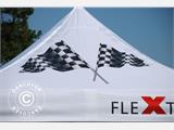 Faltzelt FleXtents PRO mit vollflächigem Digitaldruck, 3x3m, mit 4 Seitenwänden