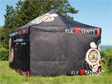 Tente pliante FleXtents PRO avec impression numérique, 3x6m, incl. 4 parois