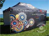 Pop up gazebo FleXtents PRO with full digital print, 4x8 m, incl. 4 sidewalls