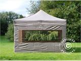 Tente pliante FleXtents PRO 4x4m Latte, avec 4 cotés