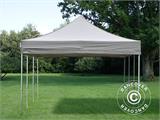 Vouwtent/Easy up tent FleXtents PRO 4x6m Latte, inkl. 8 decoratieve gordijnen