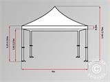 Tente Pliante FleXtents PRO 4x8m Latte, avec 6 cotés & rideaux décoratifs