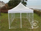 Faltzelt FleXtents PRO 4x6m Transparent, mit 8 Seitenwänden