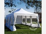 Namiot Ekspresowy FleXtents PRO 4x6m Biały, mq 8 ściany boczne & ozdobnymi kurtynami