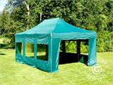 Tenda Dobrável FleXtents PRO 4x6m Verde, incl. 8 paredes laterais