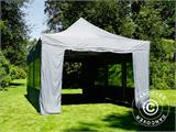 Gazebo pieghevole FleXtents PRO 4x6m Grigio, inclusi 8 fianchi