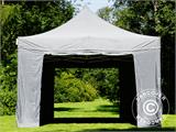 Gazebo pieghevole FleXtents PRO 4x6m Grigio, inclusi 8 fianchi