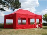 Tente pliante FleXtents PRO 4x6m Rouge, avec 8 cotés