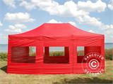 Tenda Dobrável FleXtents PRO 4x6m Vermelho, incl. 8 paredes laterais