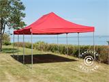 Faltzelt FleXtents PRO 4x6m Rot, mit 8 Seitenwänden