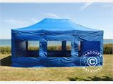 Vouwtent/Easy up tent FleXtents PRO 4x6m Blauw, inkl. 8 zijwanden