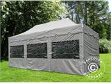 Foldetelt FleXtents PRO "Peaked" 4x6m Latte, inkl. 8 sider