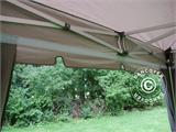 Faltzelt FleXtents PRO "Peaked" 4x6m Latte, mit 8 Gardinen