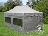 Carpa plegable FleXtents PRO "Peaked" 4x8m Latte, incl. 6 lados