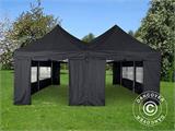 Išskleidžiama pavėsinė FleXtents PRO Peak Pagoda 6x6m, Juoda, su 8 šoninėmis sienomis