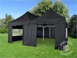 Faltzelt FleXtents PRO Peak Pagoda 6x6m, schwarz, inkl. 8 Seitenwände