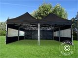 Tente pliante FleXtents PRO Peak Pagoda 6x6m, Noire, 8 parois latérales incluses