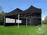 Vouwtent FleXtents PRO Peak Pagoda 6x6m, Zwart, Incl. 8 zijwanden